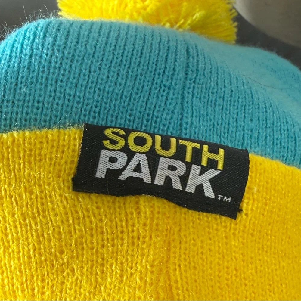 South Park Erin‎ Cartman Turquoise & Yellow Beanie With Pompom Cosplay Halloween
